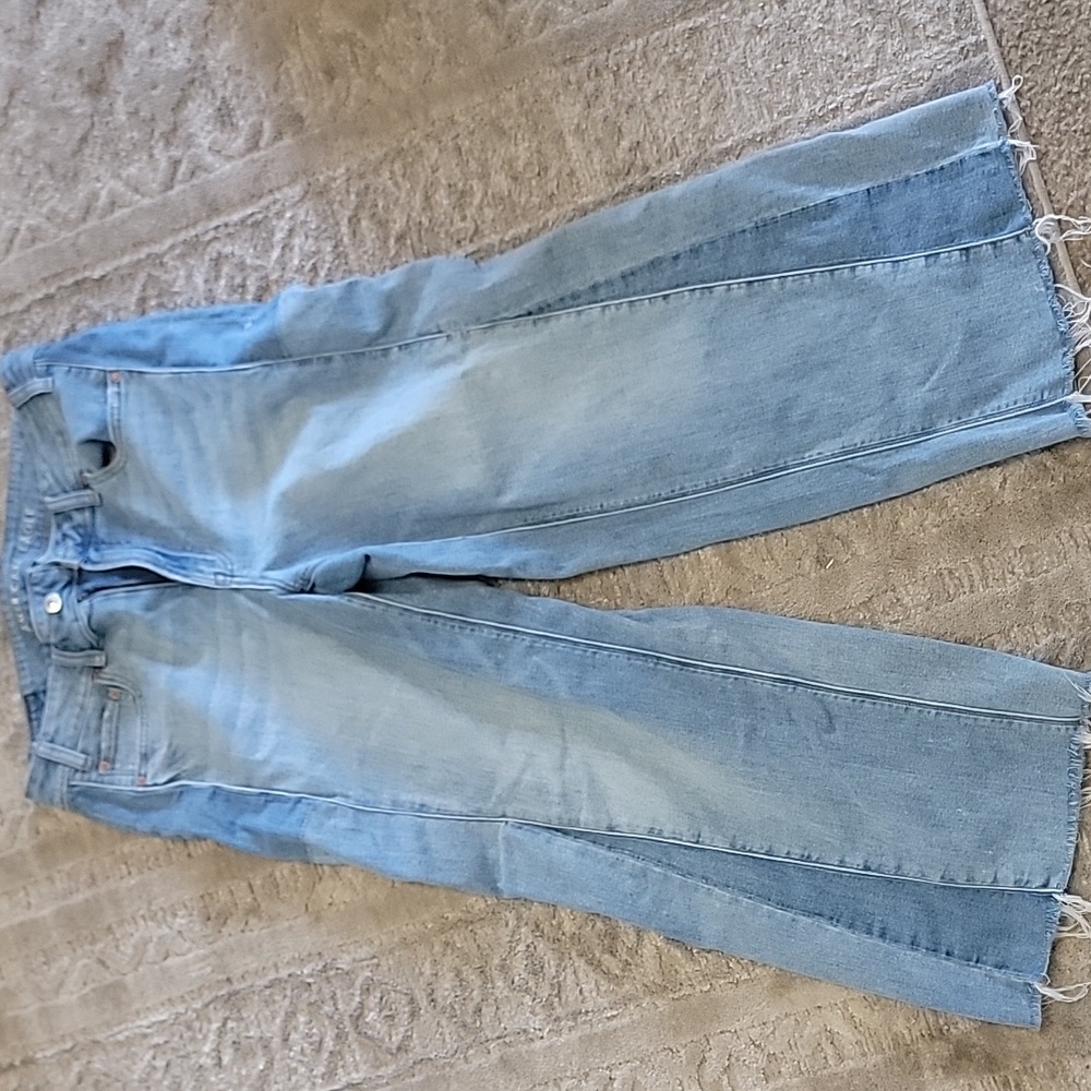 American Eagle Dreamy Drape STRETCH Patchwork Low-rise Baggy Jeans.   10 Short. - Picture 8 of 14